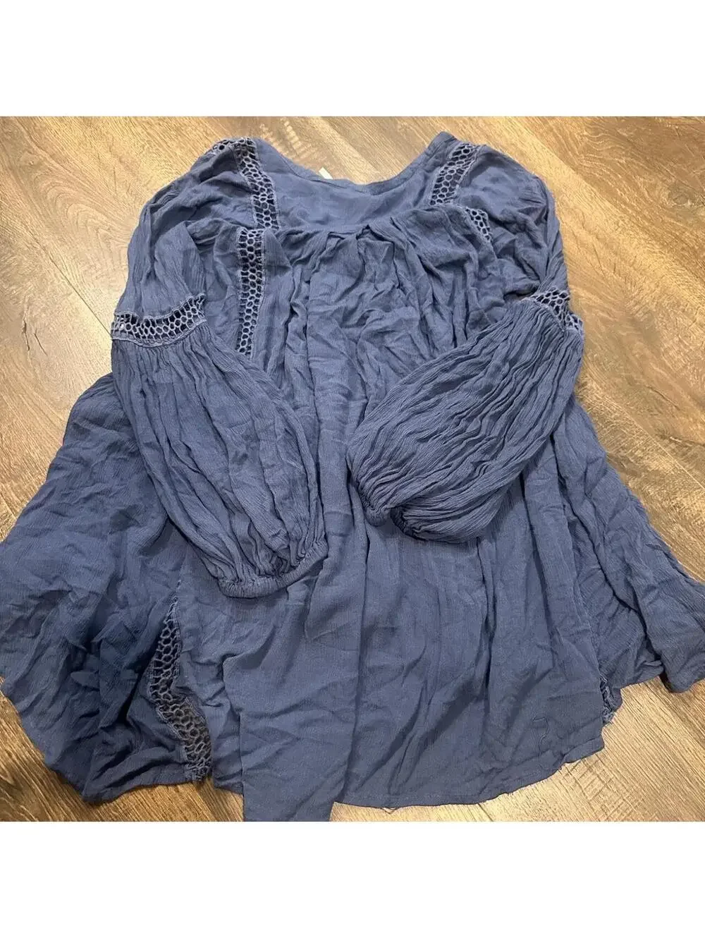 Free People Women's Blue and Navy Blous